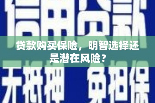 昆明贷款购买保险，明智选择还是潜在风险？