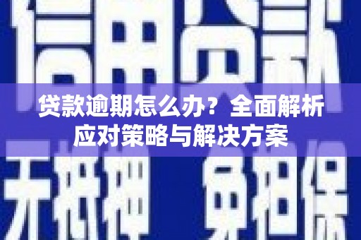 昆明贷款逾期怎么办？全面解析应对策略与解决方案