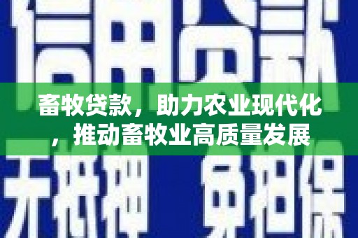 昆明畜牧贷款，助力农业现代化，推动畜牧业高质量发展