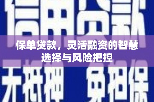 昆明保单贷款，灵活融资的智慧选择与风险把控