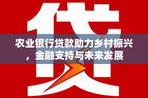 昆明农业银行贷款助力乡村振兴，金融支持与未来发展
