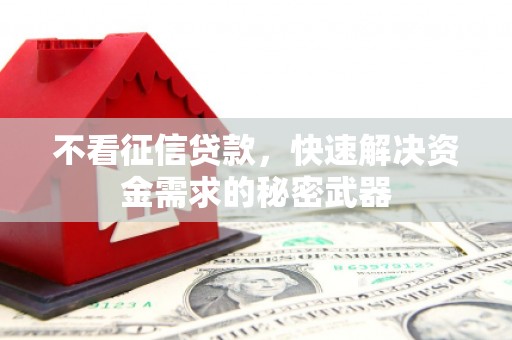 昆明不看征信贷款，快速解决资金需求的秘密武器