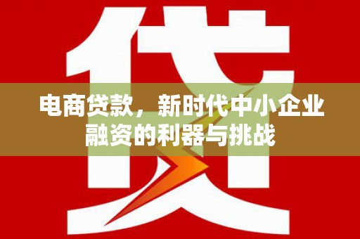 昆明电商贷款，新时代中小企业融资的利器与挑战