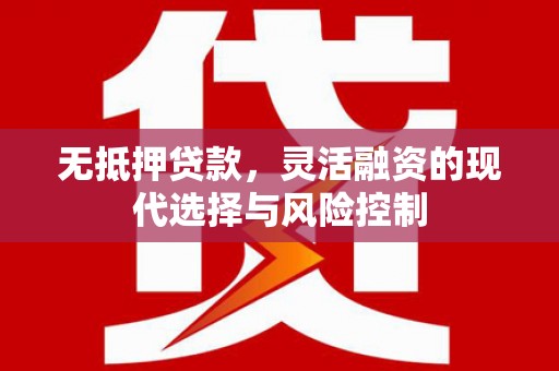昆明无抵押贷款，灵活融资的现代选择与风险控制