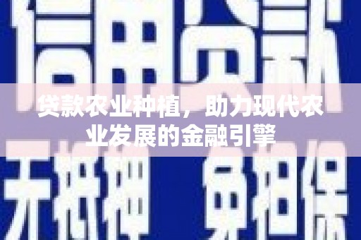 昆明贷款农业种植，助力现代农业发展的金融引擎