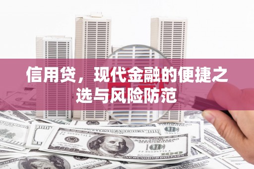 昆明信用贷，现代金融的便捷之选与风险防范