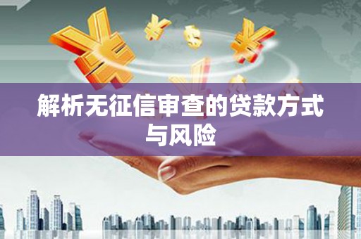 昆明解析无征信审查的贷款方式与风险