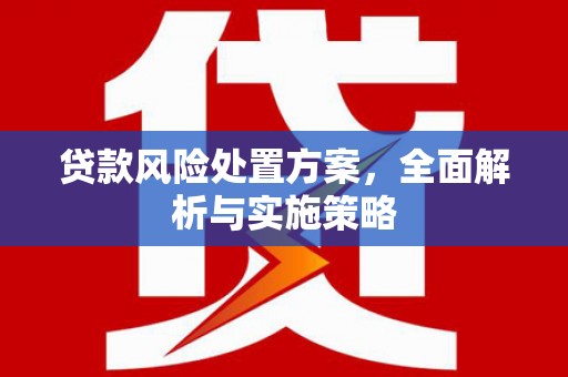 昆明贷款风险处置方案，全面解析与实施策略