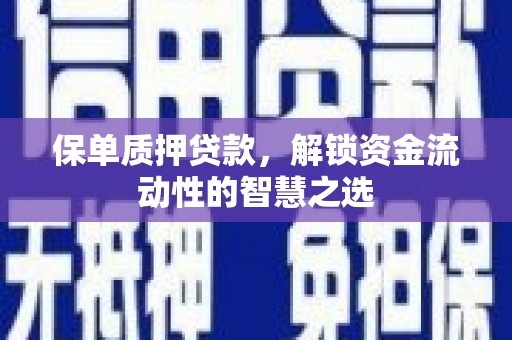 昆明保单质押贷款，解锁资金流动性的智慧之选